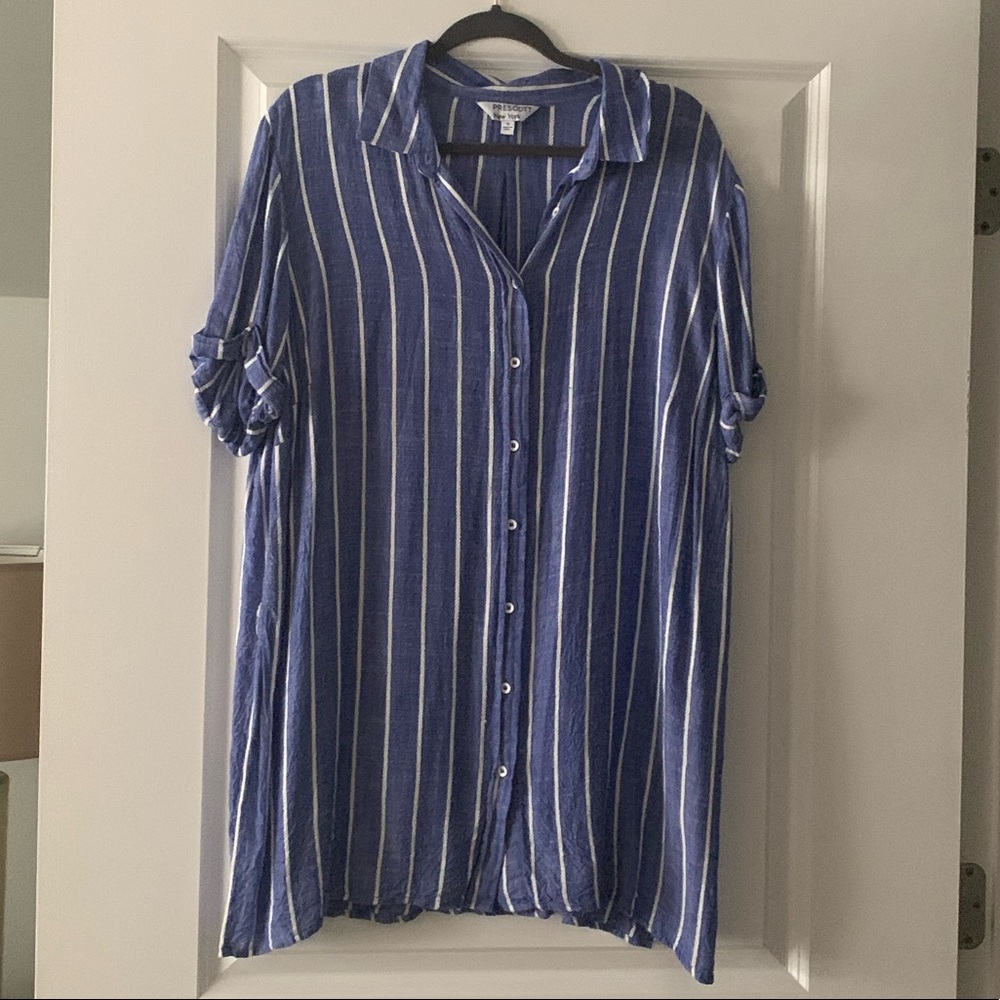 Tunic Button Top; PRESCOTT New York; 1X; $5